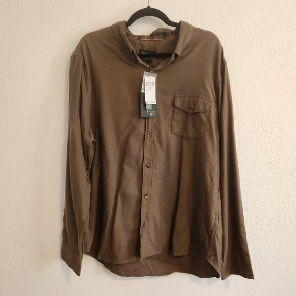 Porter & Ash Men's XL Olive Long Sleeve Button Up Dress Shirt NWT - Picture 3 of 7